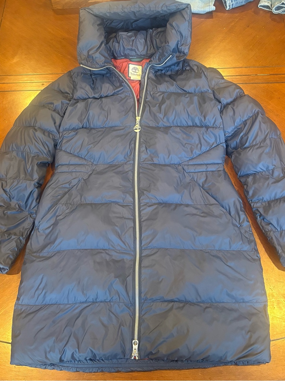 Timberland Women’s Mt Rosebrooke Parka a size Small Navy Blue Like New Condition